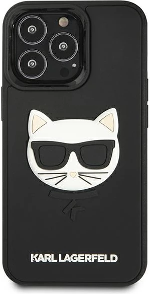 Mbështjellës Karl Lagerfeld Ikonik 3D Rubber për iPhone 13/13 Pro, 6.1", i zi