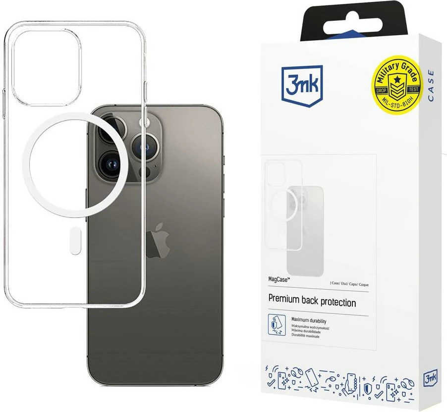 Mbështjellës 3mk Mag Case për iPhone 15 Pro Max, Transparent