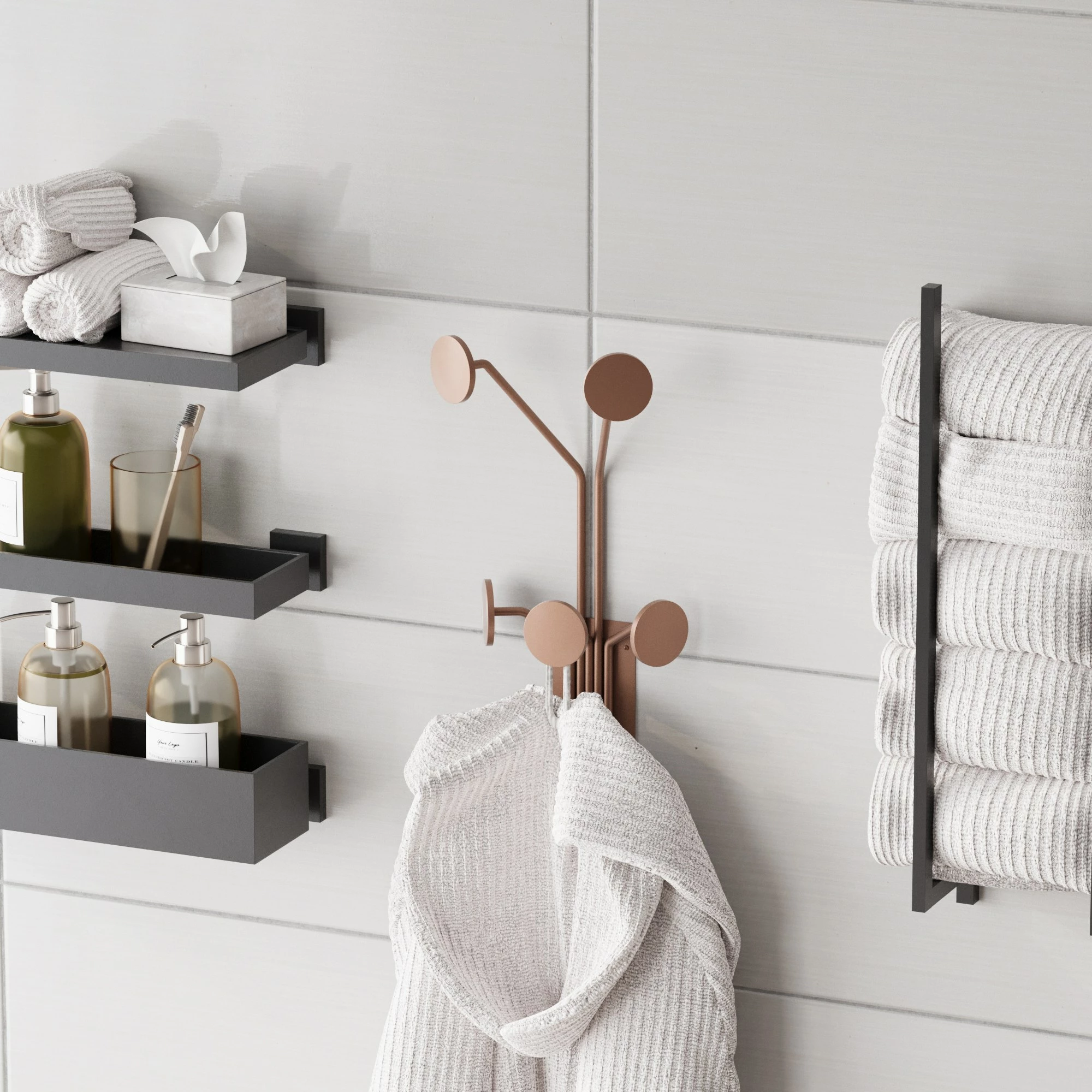 Varëse muri metalike Wallity, model gjirafë, ngjyrë bakri