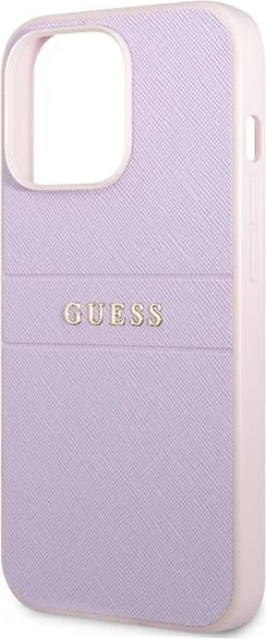 Mbështjellës Guess GUHCP13LPSASBPU për iPhone 13/13 Pro 6.1", Saffiano Hot Stamp & Metal Logo, vjollcë
