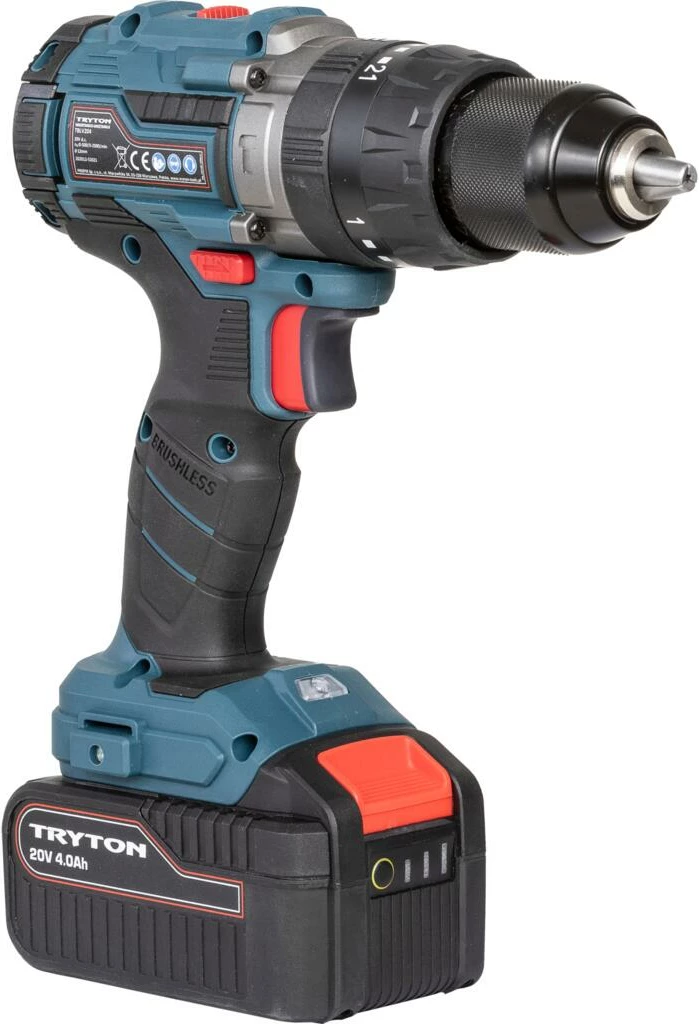 Trapan/vidalec me bateri TRYTON TBLV204 20V 50Nm Brushless, 2x4Ah, me karikues e valixhe