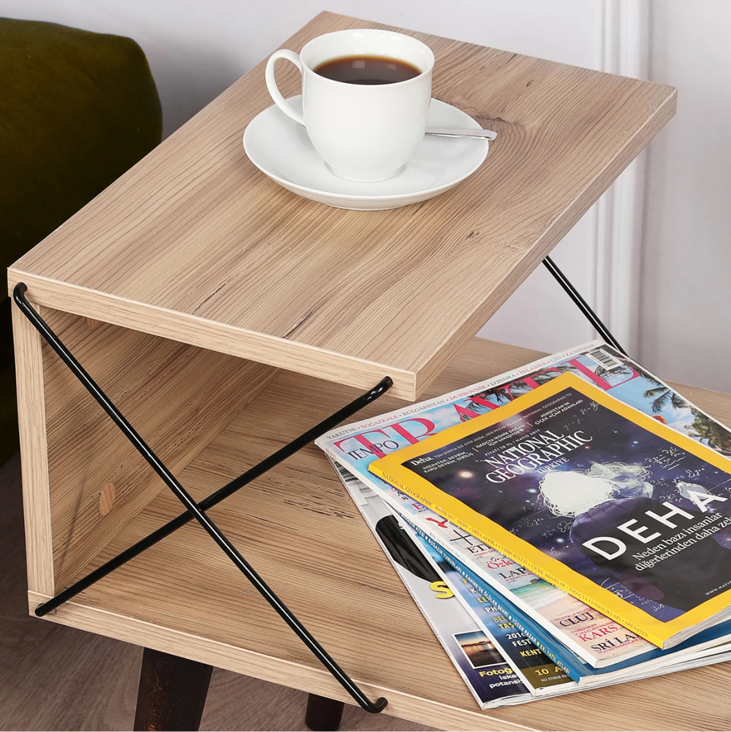 Tavolinë anësore/Natë, melaminë, ngjyrë natyrale, 50x40x55H cm, FH9434.01