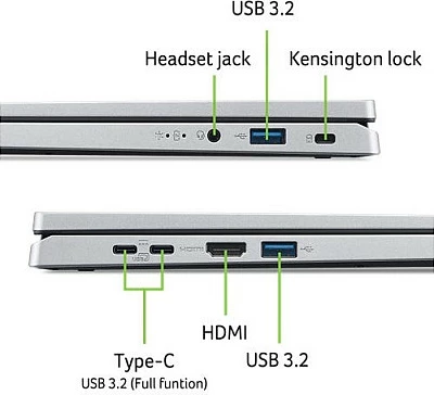 Laptop 2-në-1 Acer Aspire Go Spin 14 AGSP14-31PT-36R6, 14" Touch WUXGA, 16GB RAM, Pure Silver
