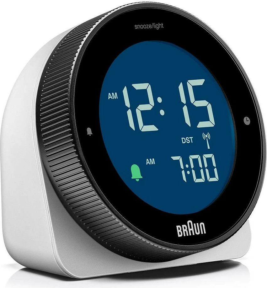 Orë alarmi Braun BC 24 W DCF, LCD, ndriçim i gjelbër/bardhë, zi/bardhë