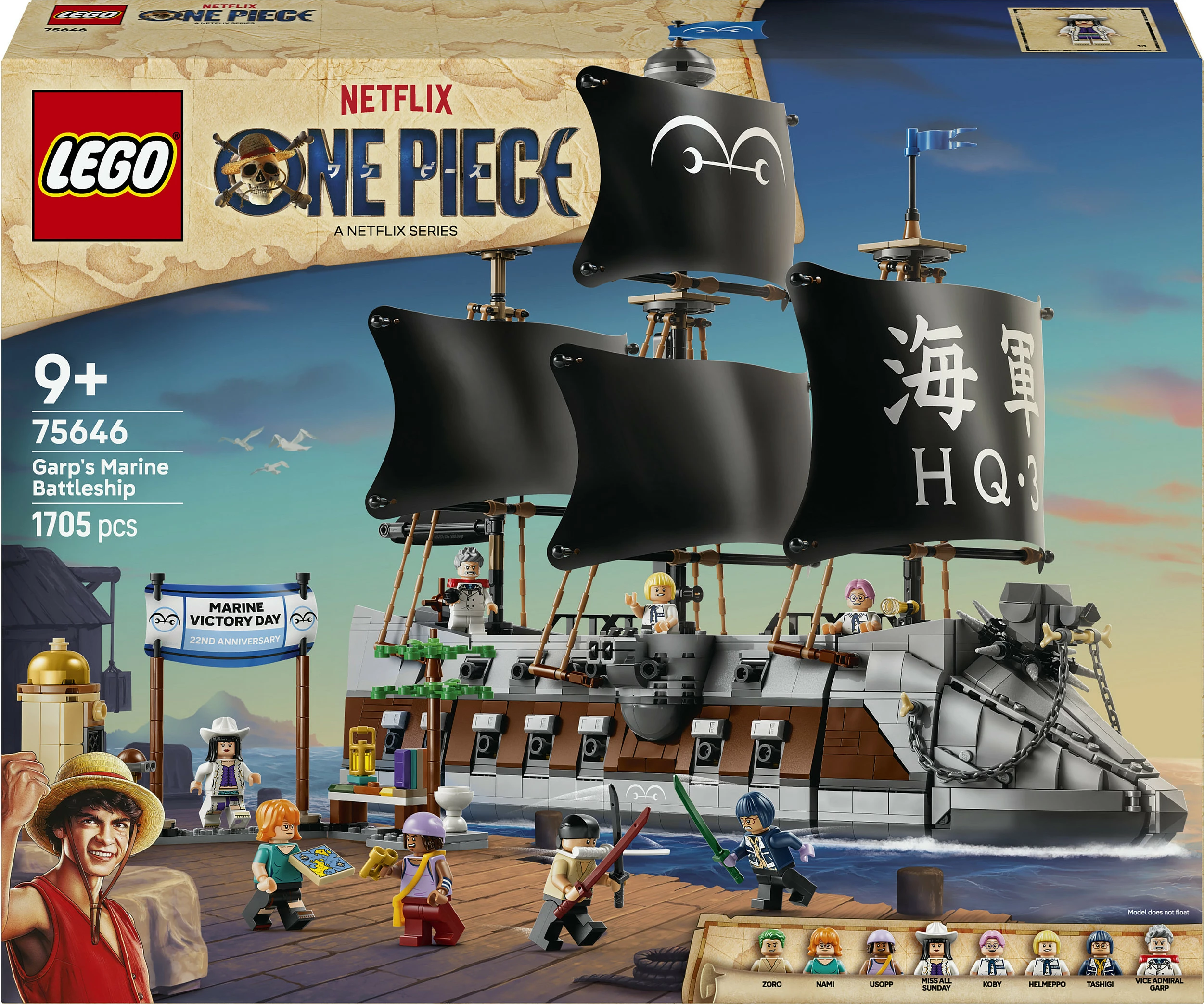 Set LEGO One Piece 75646 Garp’s Marine Battleship, 1705 pjesë, 9+