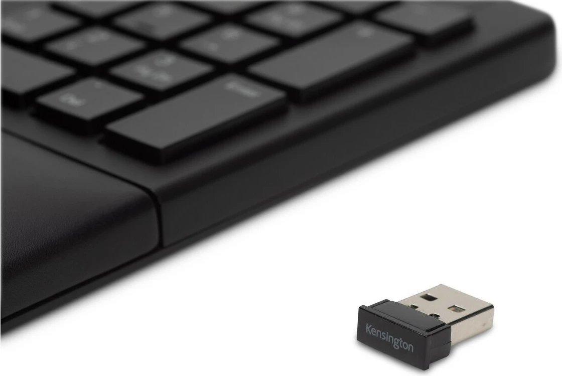 Tastierë wireless Kensington ProFit Ergo, full-size, QWERTY, Bluetooth + RF, e zezë