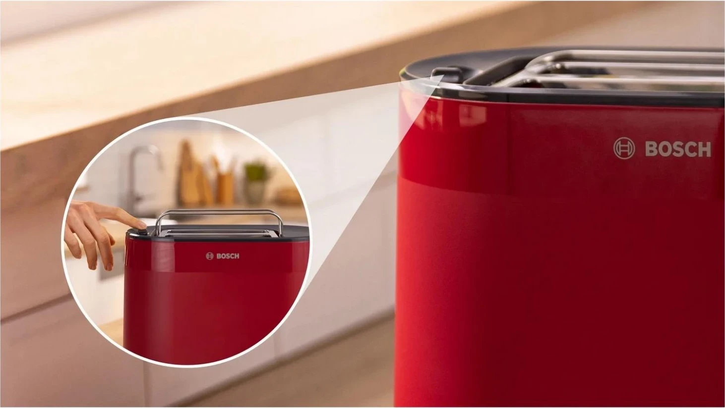 Toster Bosch TAT2M124, plastikë, i kuq