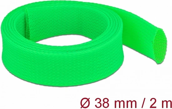 Mangë për kabllo DeLOCK, 2 m, Ø38 mm, poliester, e gjelbër