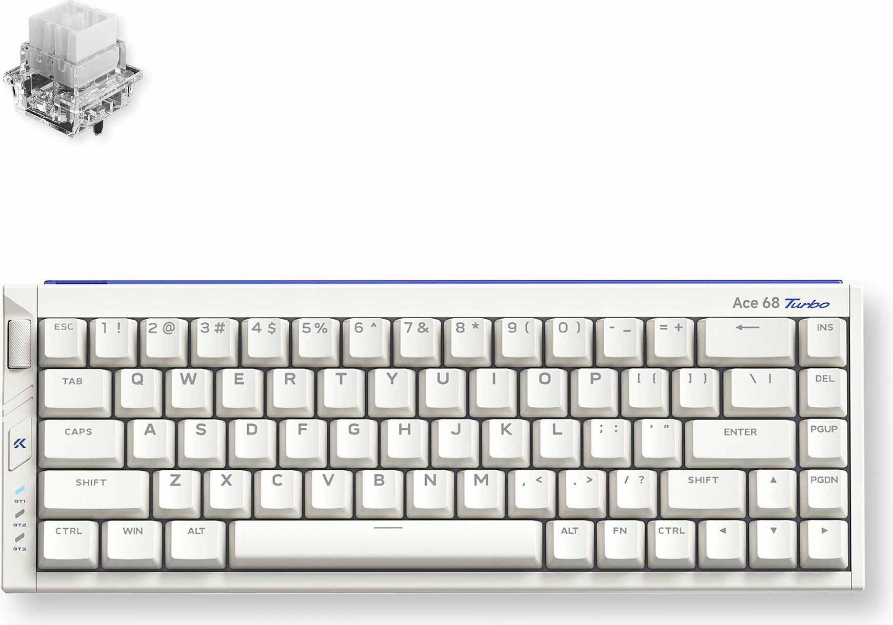 Tastierë gaming MCHOSE Ace 68 Turbo HW-Ace68Turbo-6 68-tasta/65% Hall Effect magnetike RGB me kabllo USB e bardhë