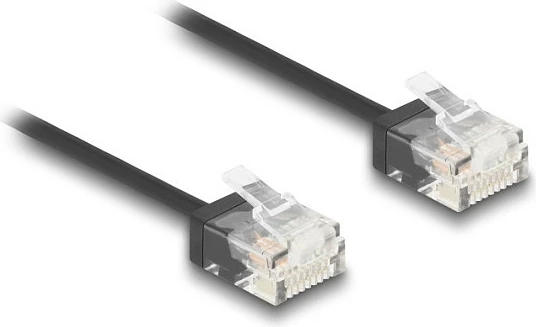 Kabllo rrjeti DeLOCK Cat6 UTP Ultra Slim 0.5 m RJ45, e zezë