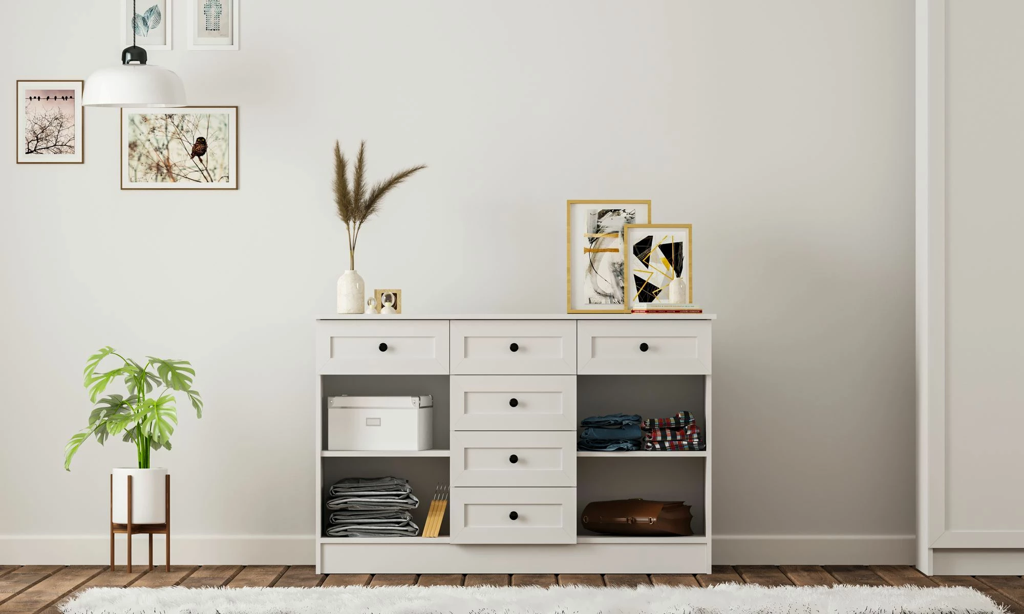 Komodë Skye Decor, ngjyrë e bardhë mat, RB-168-04-001