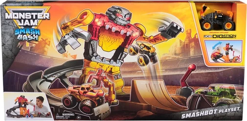 Monster Jam Smashbot Pistë Garash – Shpërthim dhe Përplasjesh
