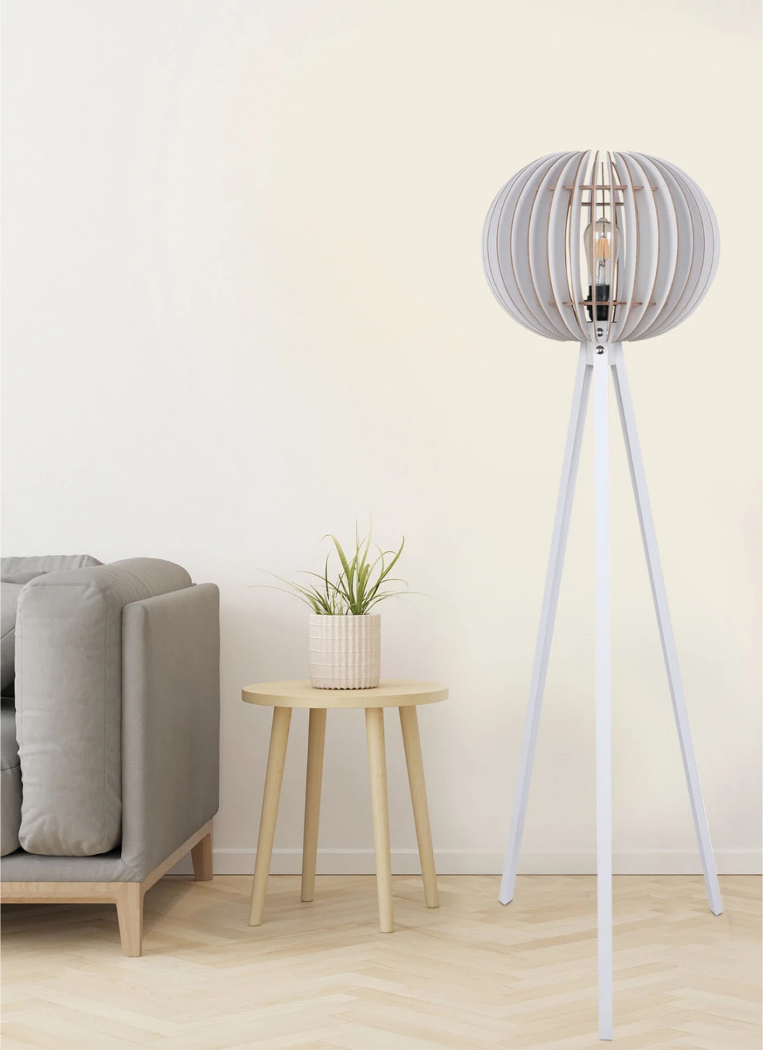 Dritë dyshemeje prej druri me kapak të bardhë nga MDF FH7375.01 Φ36x145Υ cm 2