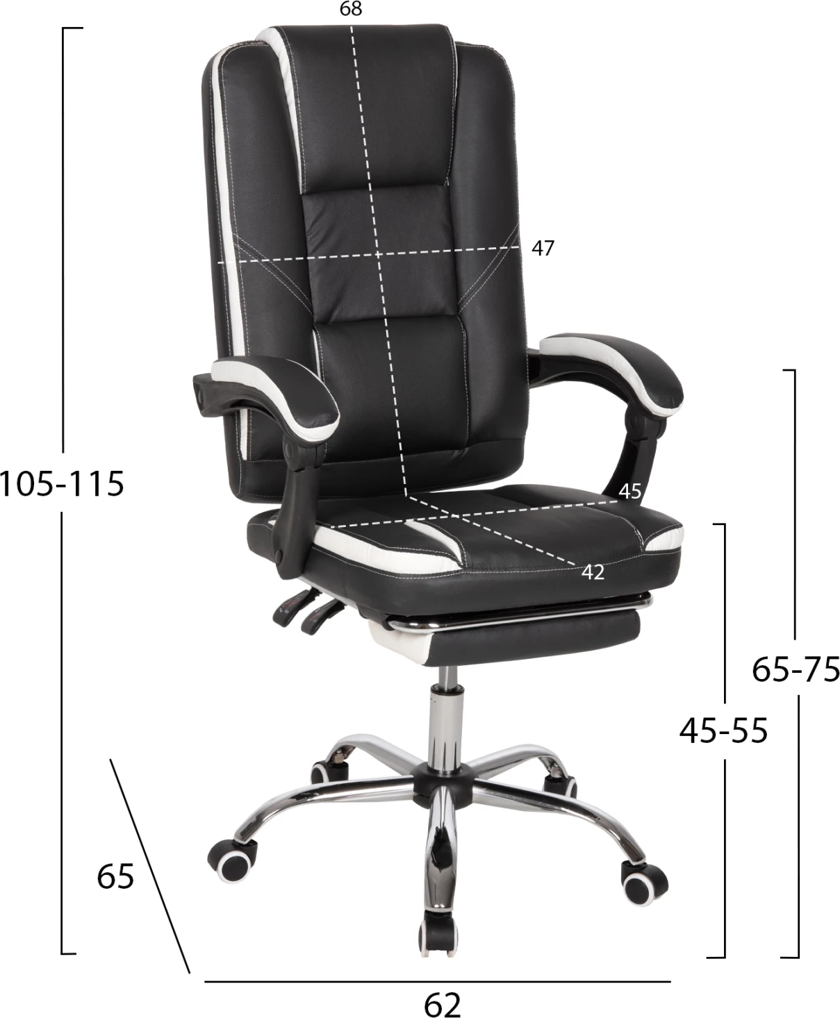 Karrige për zyre SEENA FH1190.02, e zezë/e bardhë