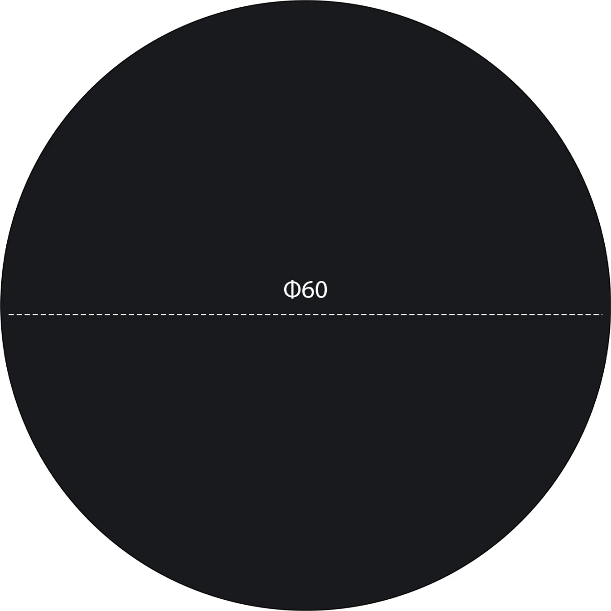 Sipërfaqe tavoline HPL, e zezë, Φ60 cm, trashësi 12mm