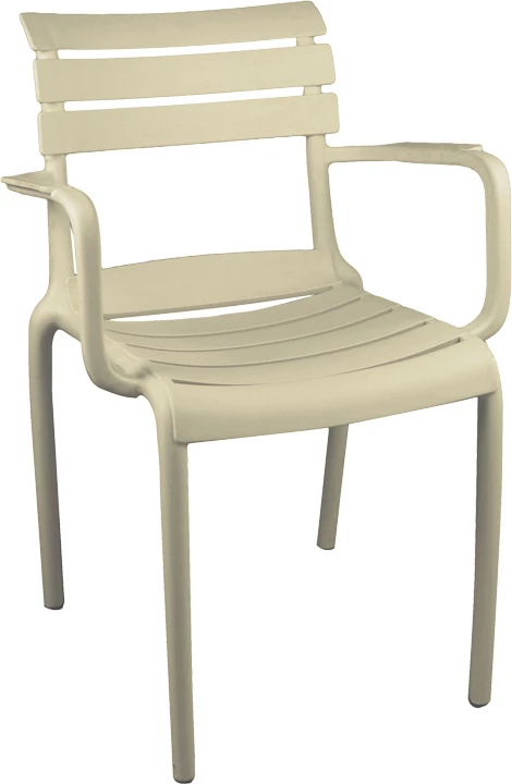 Karrige me krahë e grumbullueshme Almea, PP, ngjyrë kapuçino, 58x56x82cm