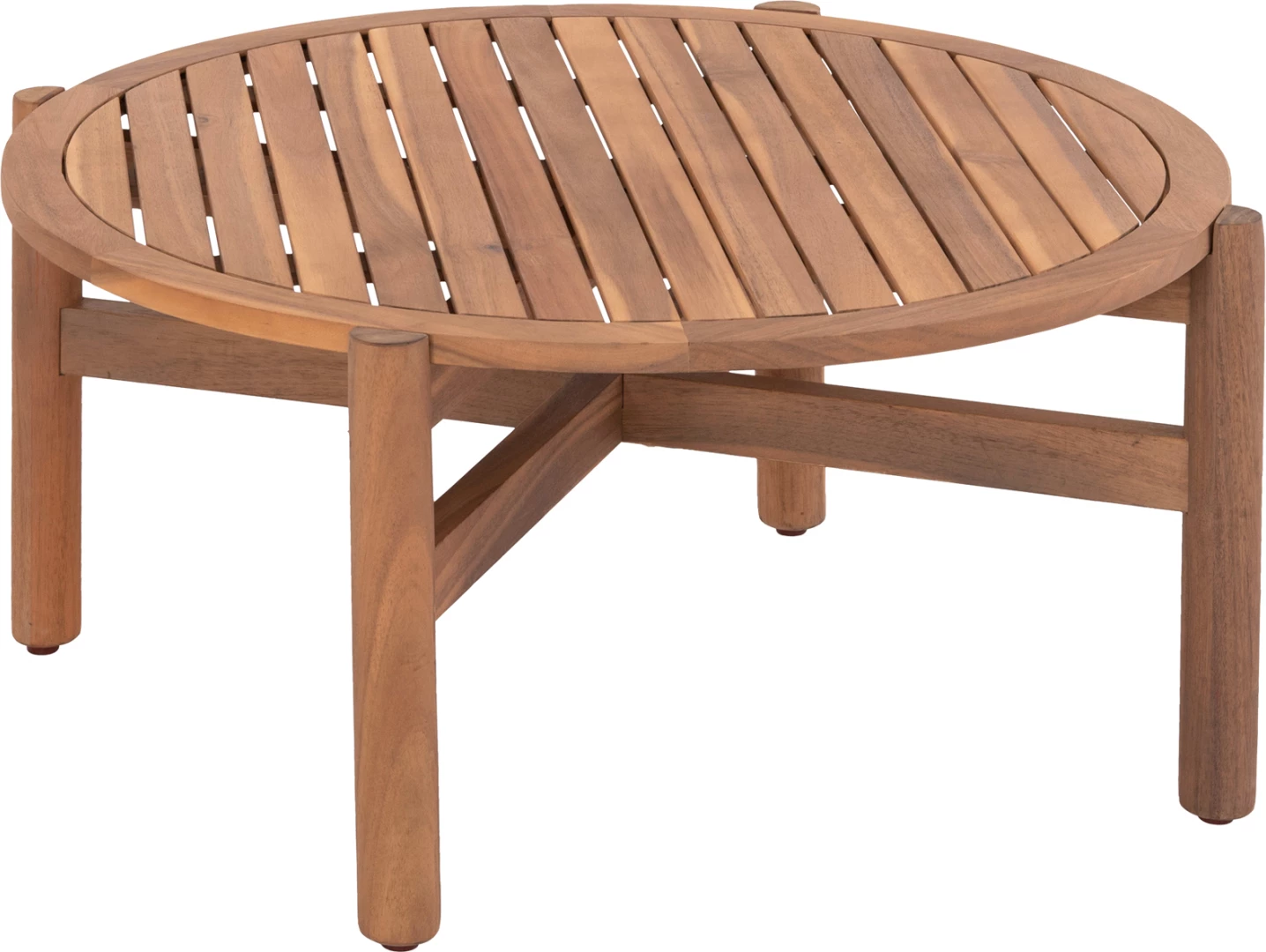 Tavolinë e rrumbullakët për kafe jashtë, dru akacie, ngjyrë natyrale, FH6222, Φ60x48cm