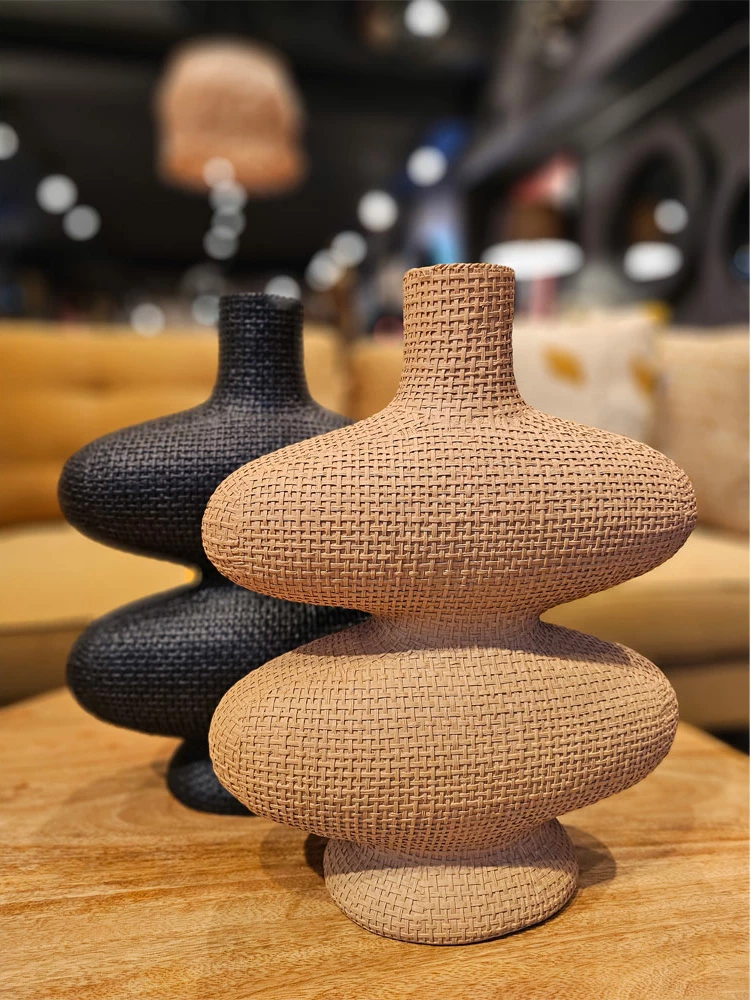 Vazo dekorative Randi, polirezine, ngjyrë terrakote, 32x15x39cm