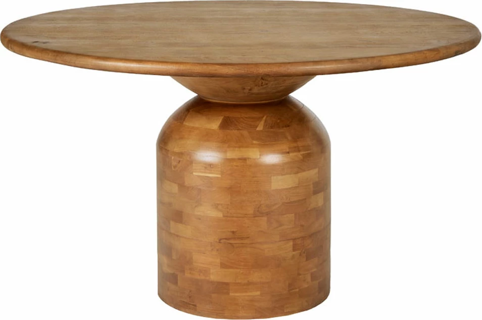 Tavolinë rrumbullake, ngjyrë arre, 130x130x77cm