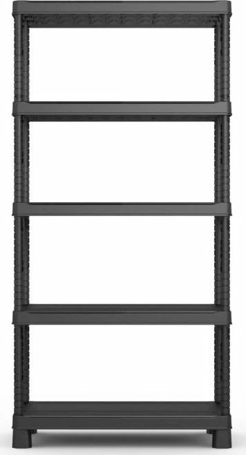 Raft plastik Keter Plus TRIBAC 90/5 CRV240621, 5 kate, 90 x 45 x 182 cm, i zi, 1 copë