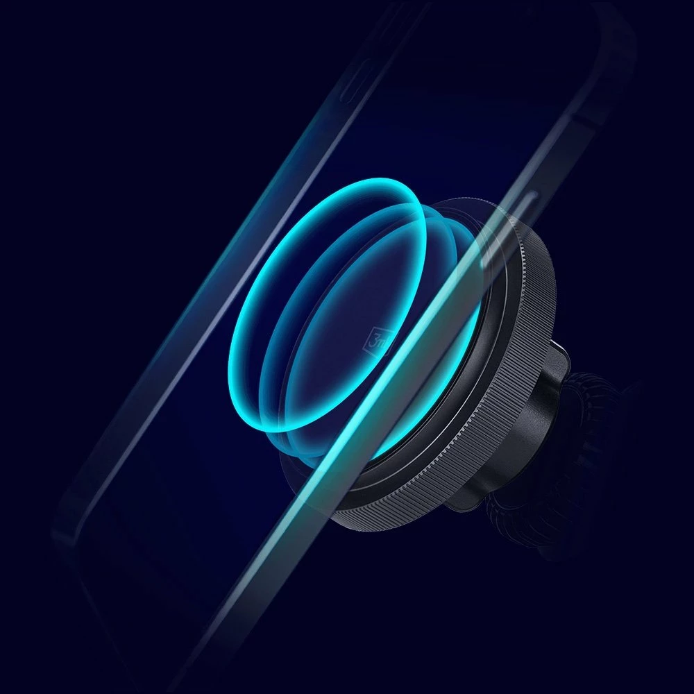 Mbajtës magnetik me karikim wireless për ventila makine 3MK Car MagCharger MagSafe 15W, i zi