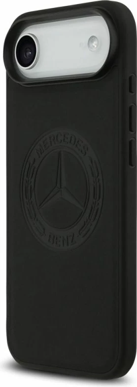Kapak telefoni Mercedes Leather Vintage Logo MagSafe për iPhone Air, i zi