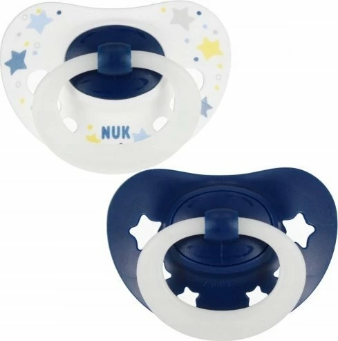 Biberon NUK Signature Night 10175270 0-6m, silikon, multicolor, set 2 copë