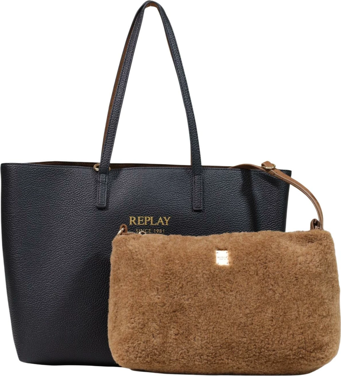 Çantë tote Replay FW01CA.000.A7243Y për femra, e zezë
