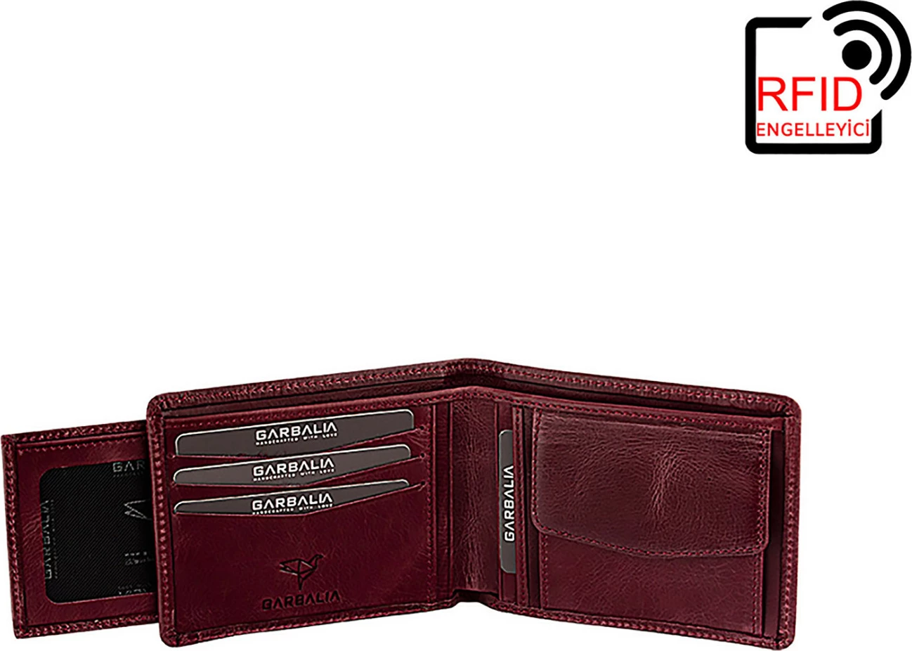 Portofol për meshkuj, ngjyrë e kuqe claret, Zoozie Bags Kanguru