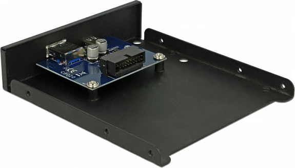 Panel I/O USB DeLOCK 63962 për bay 3.5", USB-C + USB-A, 5 Gbit/s, i zi
