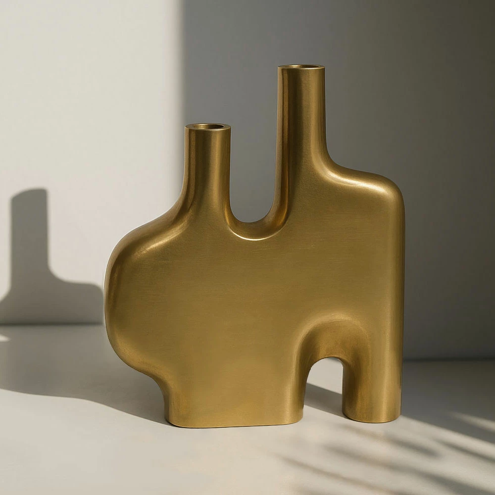 Vazo dekorative BRONTIE, alumin, ngjyrë ari, 30x7x36 cm