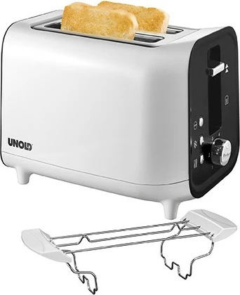 Toster UNOLD 38410, 2 feta, plastikë, 700W, bardhë/zi