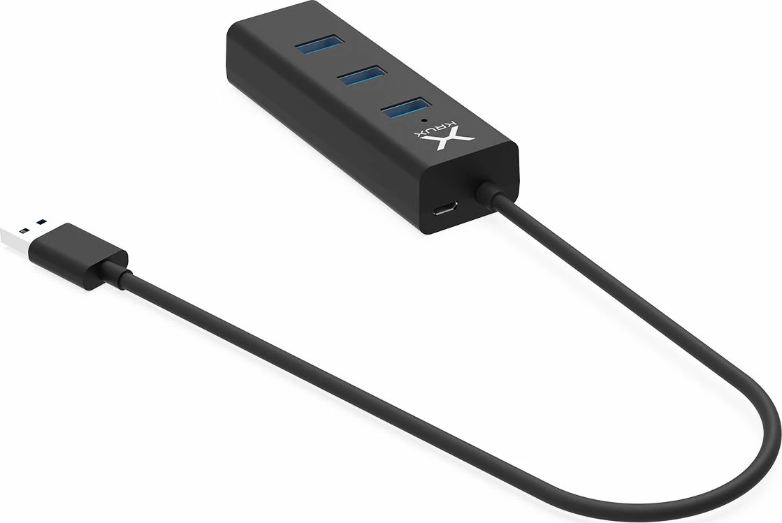 Hub USB Krux KRX0050 4x USB-A 3.0 5 Gbps e zezë