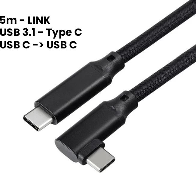Kabllo USB-C në USB-C e këndshme Other 5 m USB 3.1, e zezë