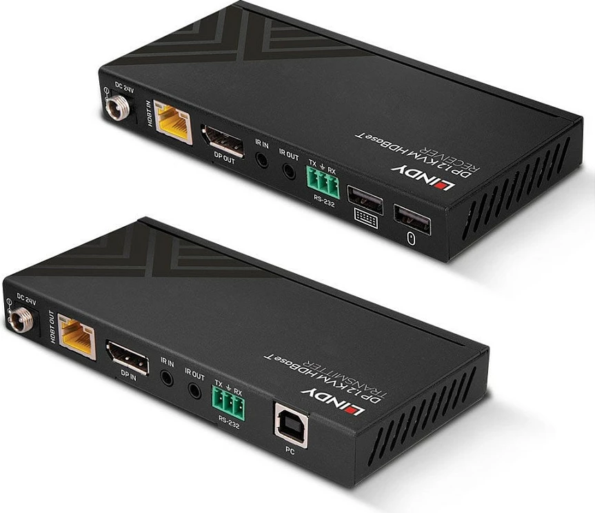 Zgjatues KVM LINDY 150m Cat6 HDBaseT, DisplayPort + USB, 4K@60Hz, i zi