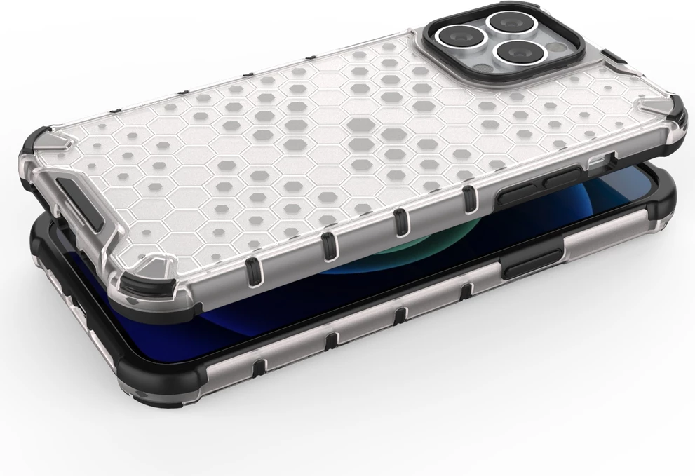 Mbështjellës Hurtel Honeycomb për iPhone 13 Pro Max, transparent