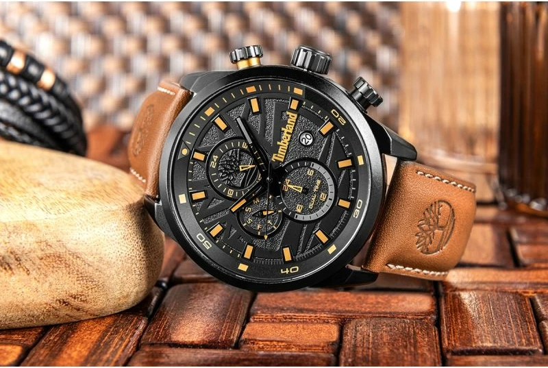 Orë dore meshkuj Timberland Henniker II TBL.14816JLB/02, kafe, set me çantë