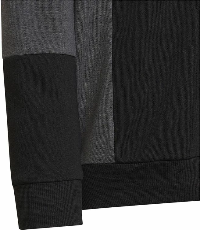 Duks për fëmijë adidas, me kapuç, ngjyrë e zezë dhe gri