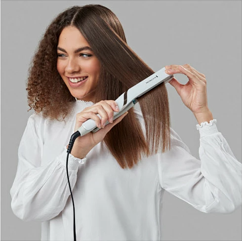 Hekur për flokë Remington Hydraluxe Pro S9001, 230°C, pllaka qeramike, i bardhë