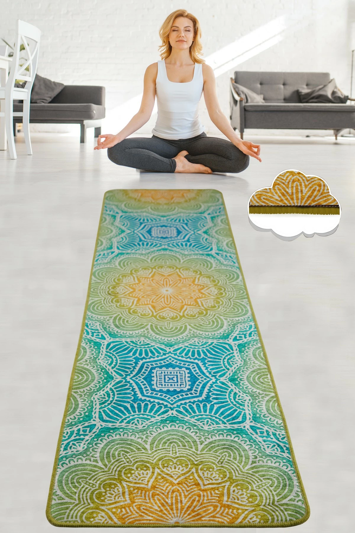 Qilim për yoga, shumëngjyrësh, Vital And Vivid, Pozitif