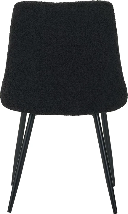 Karrige Giselle, stof bouclé, ngjyrë e zezë, 51x52x82cm