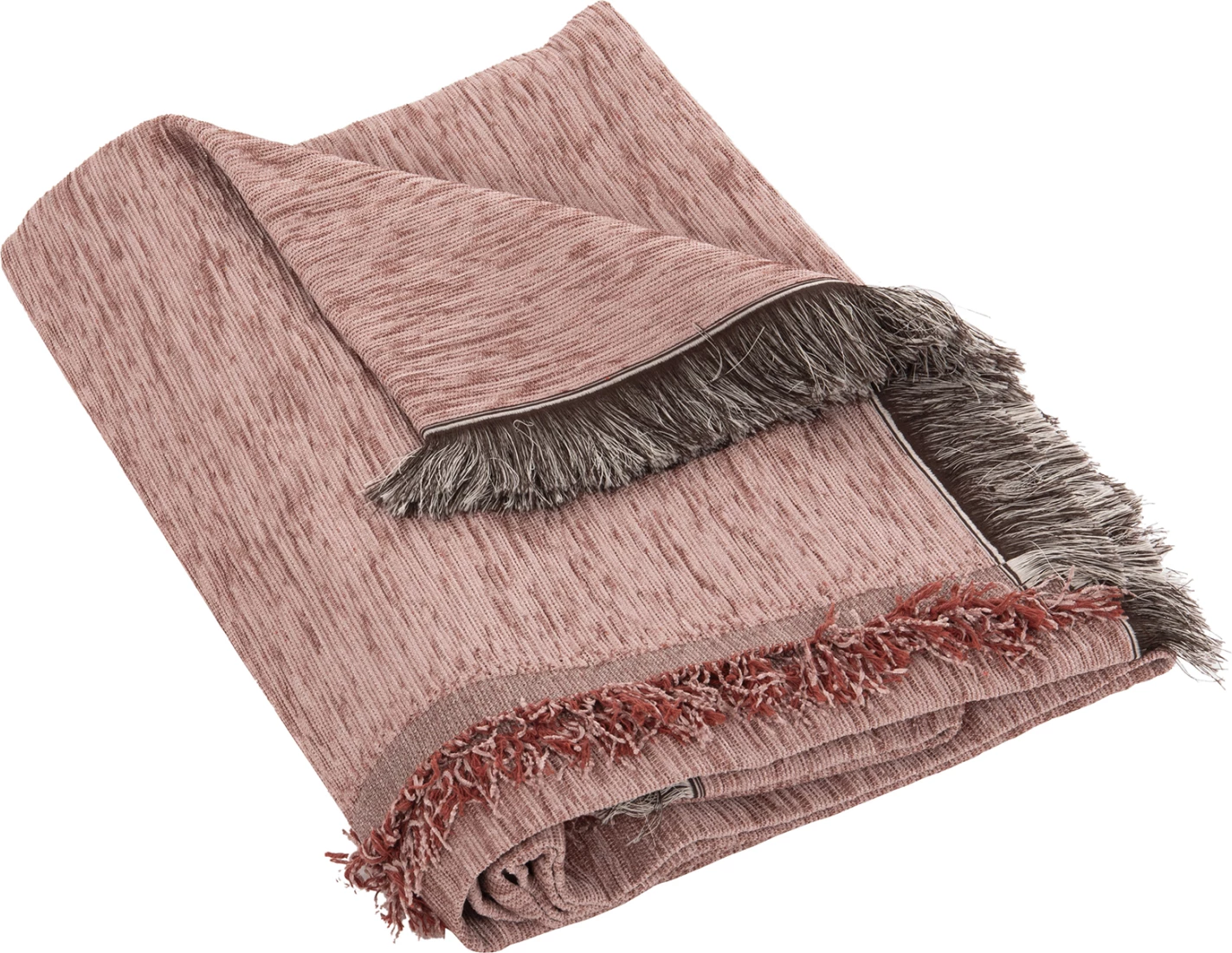 Mbulesë divani me franja DREAMTOPIA FH12161.03 ngjyrë rozë e pluhurosur 245x170 cm