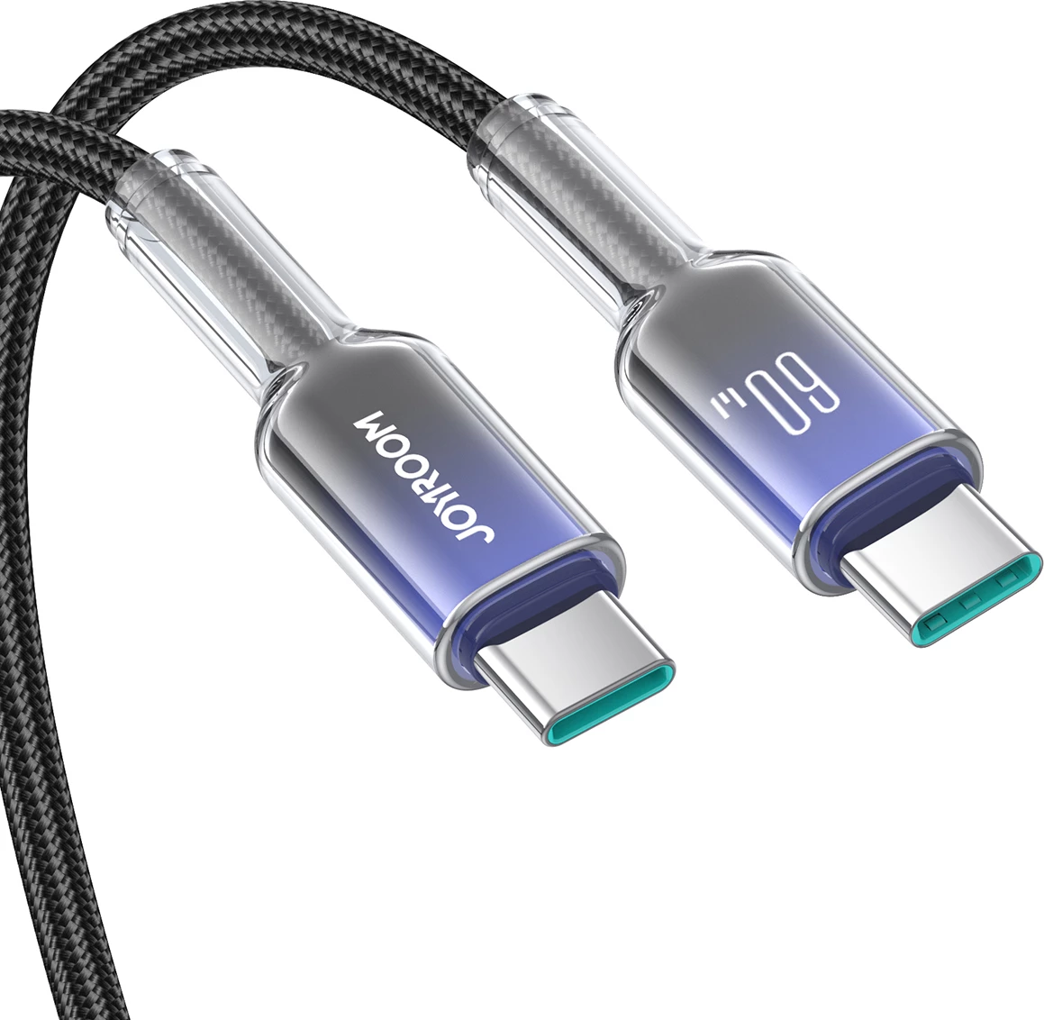Kabllo USB-C në USB-C Joyroom S-A42 Crystal-Clear Series, 1.2m, 60W, e zezë
