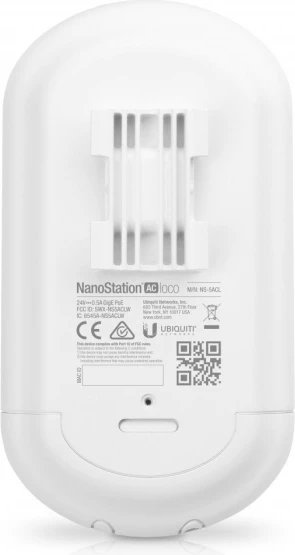 Pikë qasjeje Ubiquiti airMAX NanoStation Loco5AC, 5GHz 802.11ac, 1x Gigabit Ethernet, Passive PoE, e bardhë