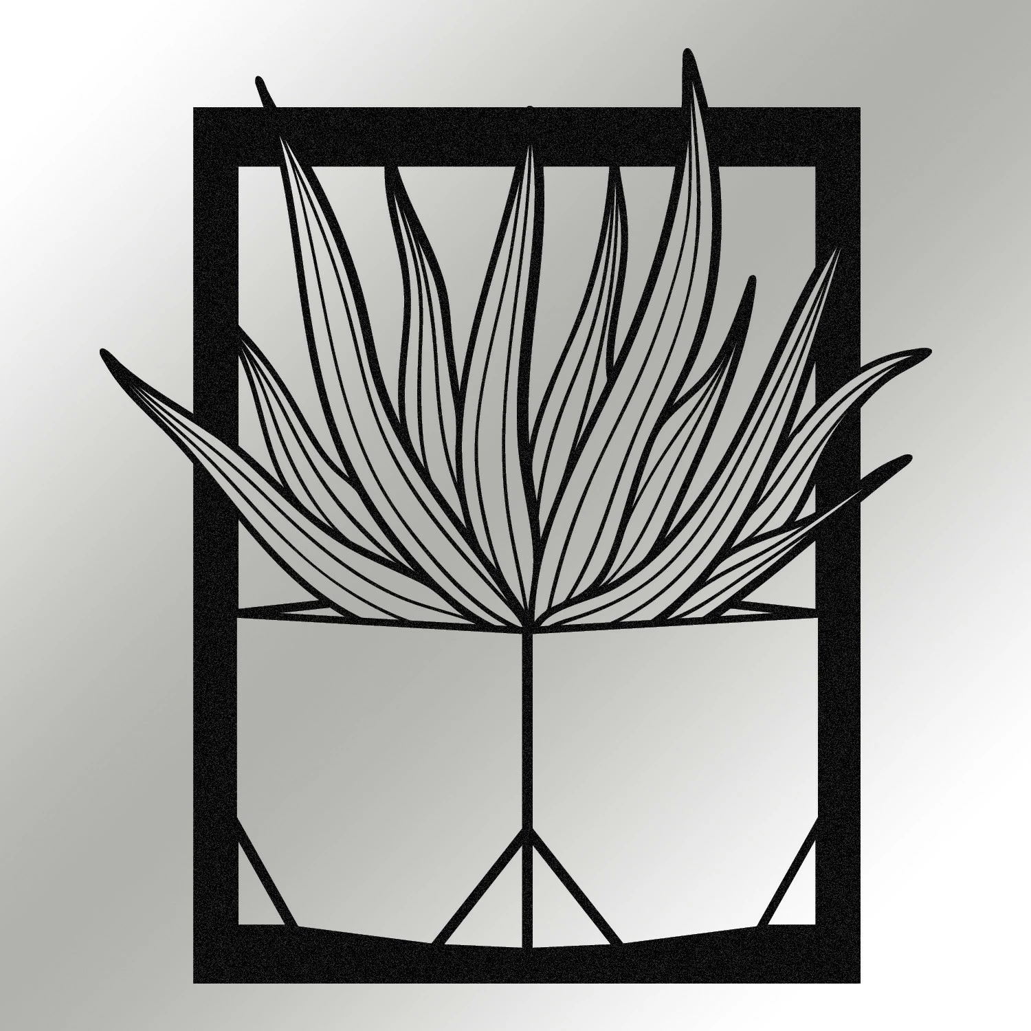 Aksesor dekorativ metalik për mur Wallity, Lagom, ngjyrë e zezë, 46x52cm