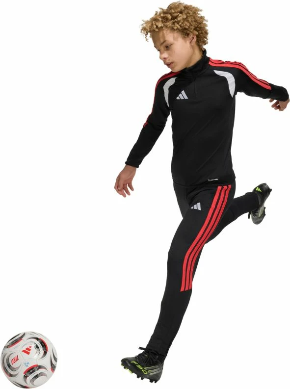 Pantallona sportive për fëmijë adidas, të kuqe e të zeza [Madhësia: 164 cm]