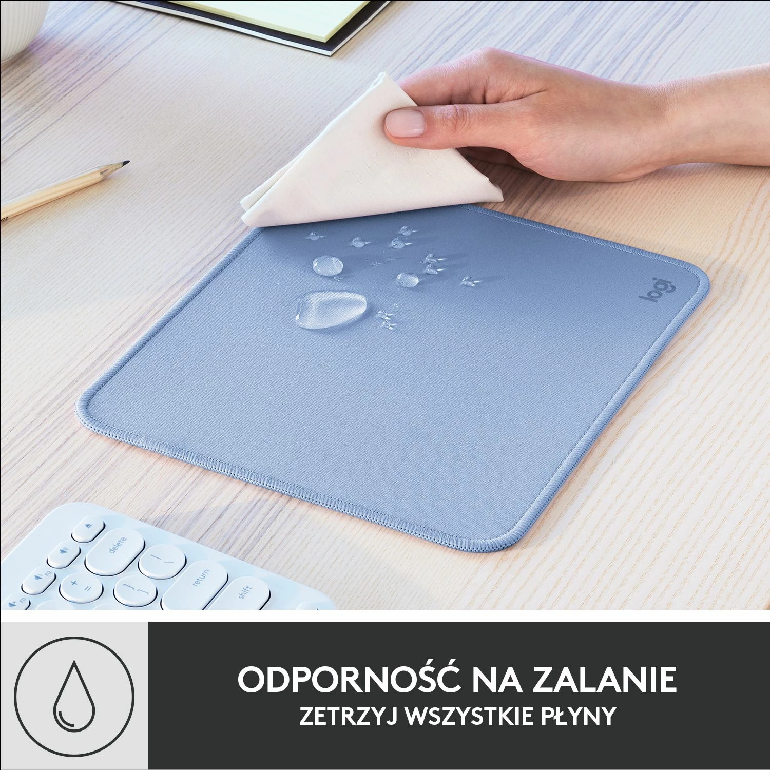 Mauspad Logitech Studio Series 956-000051 23x20cm trashësi 0.3cm, Blue Grey