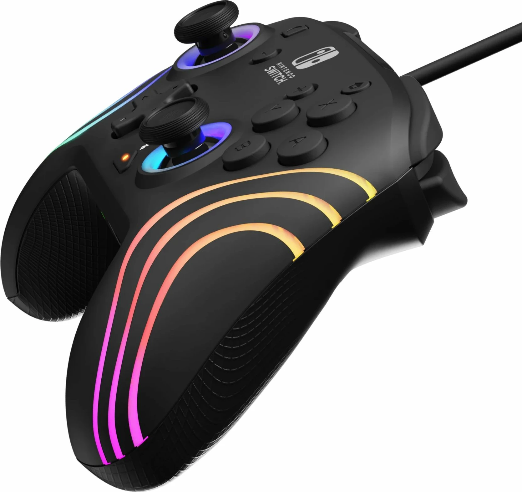 Kontroller me kabllo PDP Afterglow Wave për Nintendo Switch/Switch 2, RGB, i zi