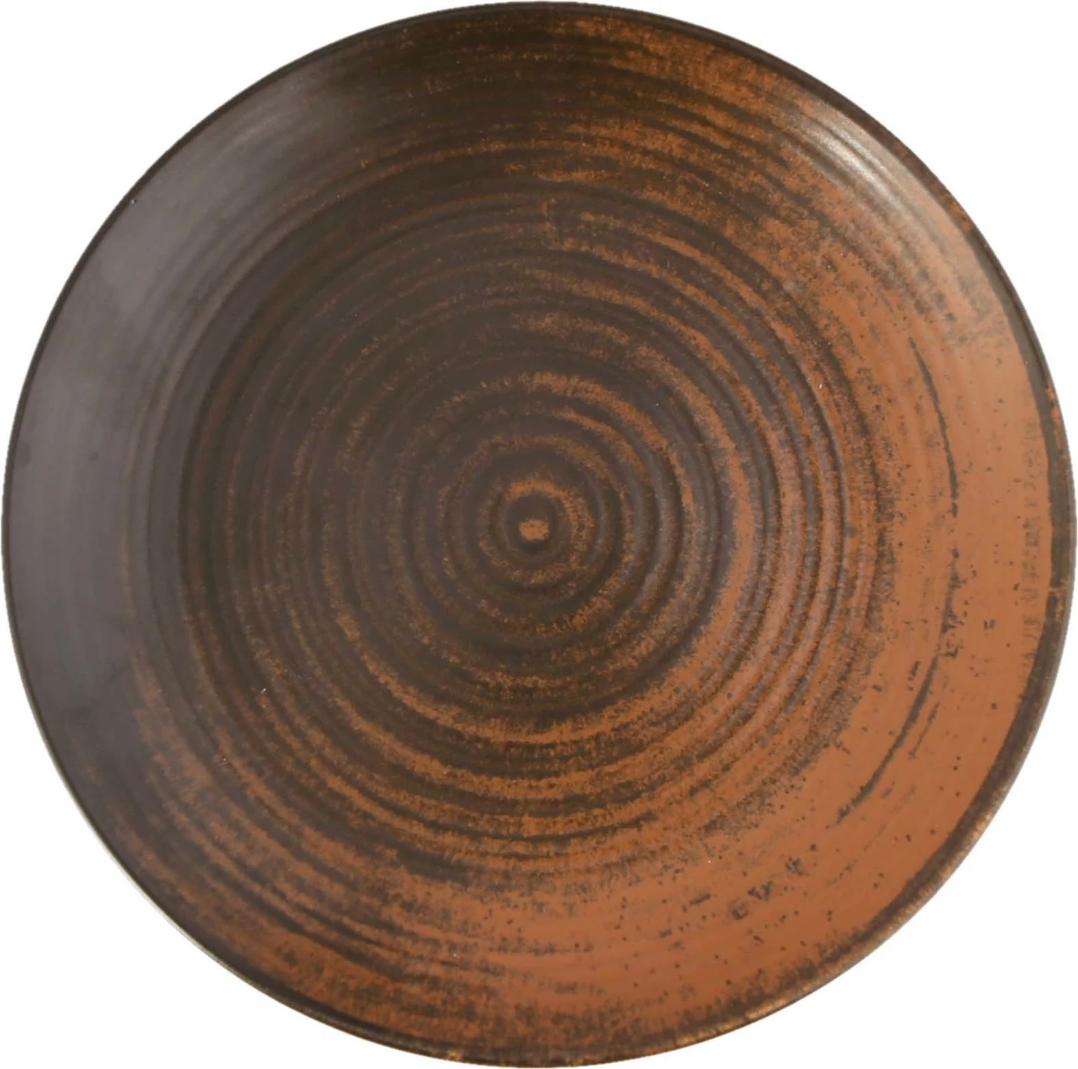 Pjatë e sheshtë Porland Lykke Ø250 mm, kafe, set 6 copë