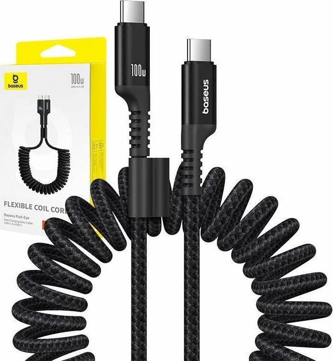 Kabllo USB-C në USB-C Baseus Fish-Eye P10320203111-00 1 m PD 100W 480 Mbps e zezë